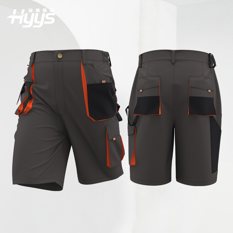 WF299 跨境夏季短裤工作裤定制男多兜耐磨建筑工人劳保裤子欧码工作服