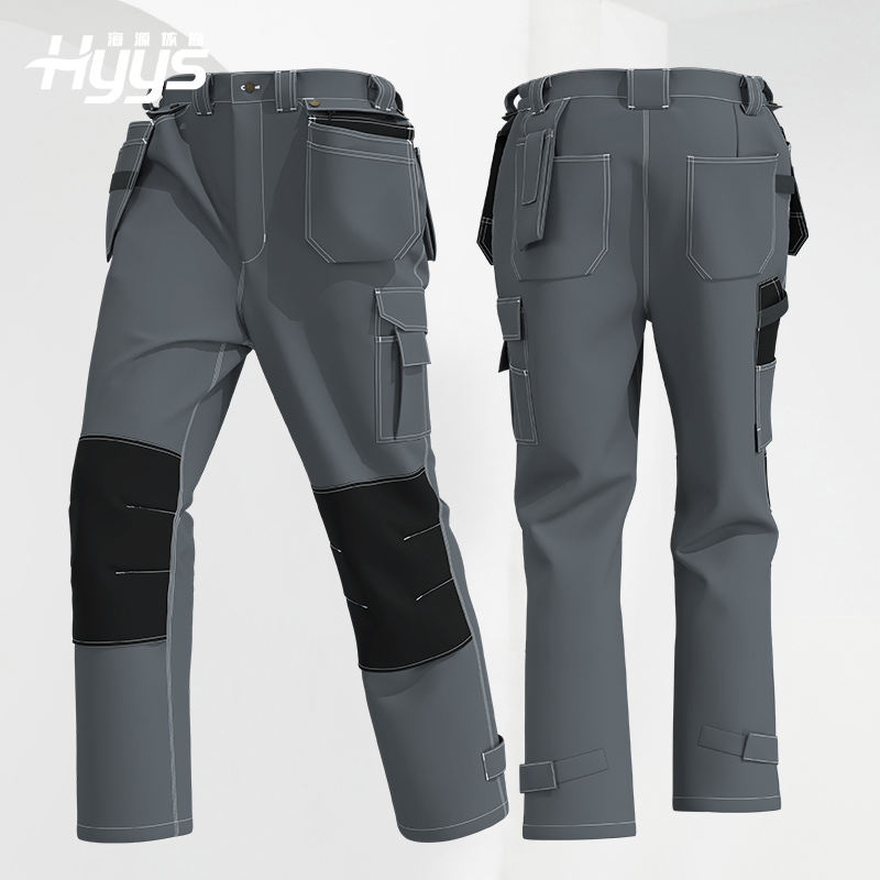 WD255 春秋款多兜工作裤可拆卸飞兜结实印绣字车间工厂建筑裤子劳保裤子