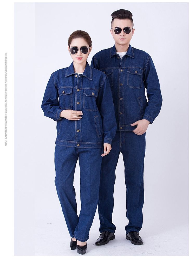 NZ023C 电焊牛仔工作服套装男焊工加厚防烫耐磨建筑工汽修劳保工作服裤子(图18)