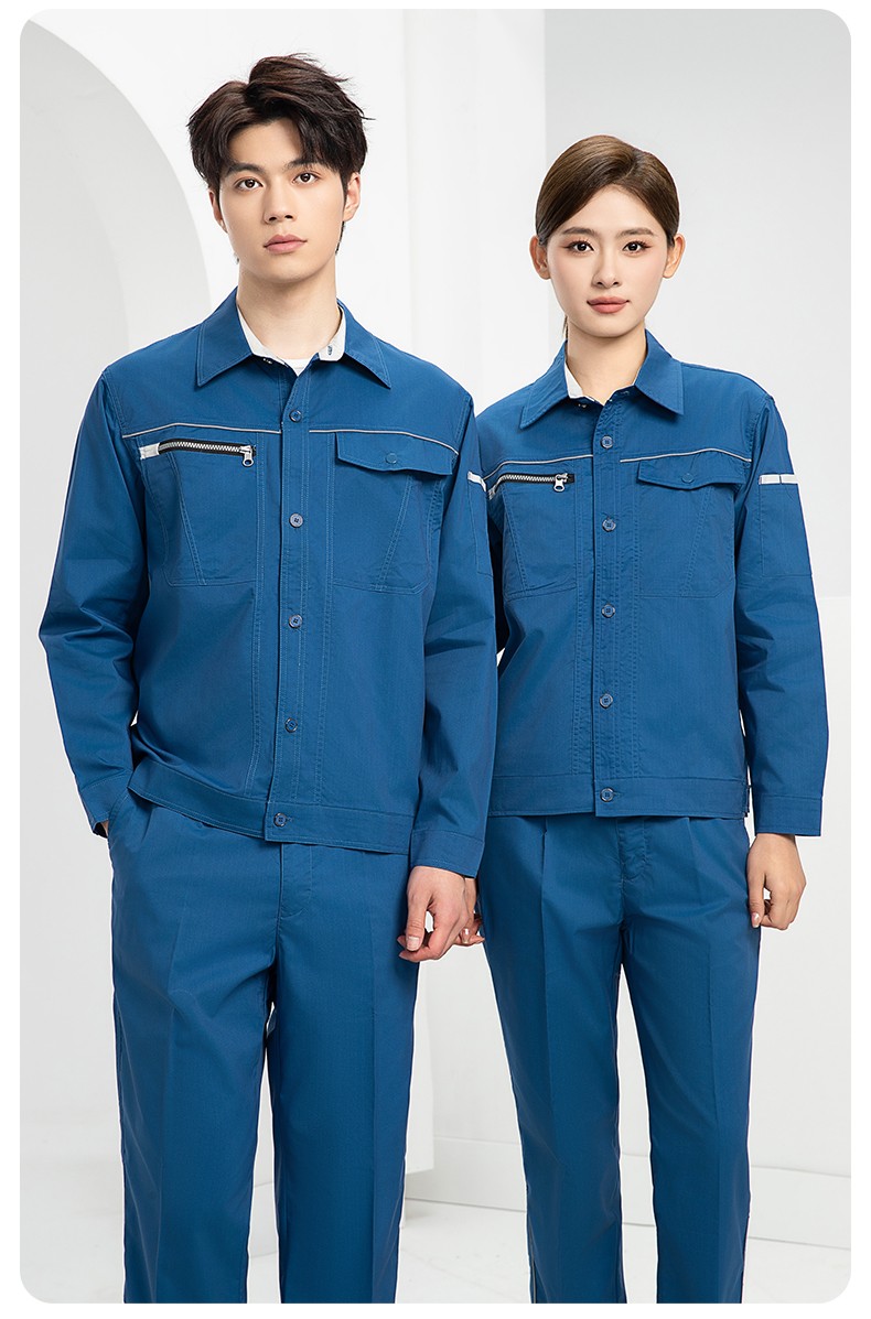 DL235X 高端夏季薄款长袖工作服定制印字薄款耐磨汽修工厂电焊车间劳保服(图19)