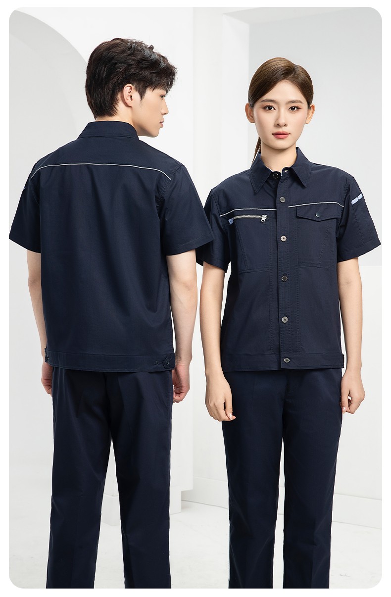 DL235X 高端夏季薄款长袖工作服定制印字薄款耐磨汽修工厂电焊车间劳保服(图16)