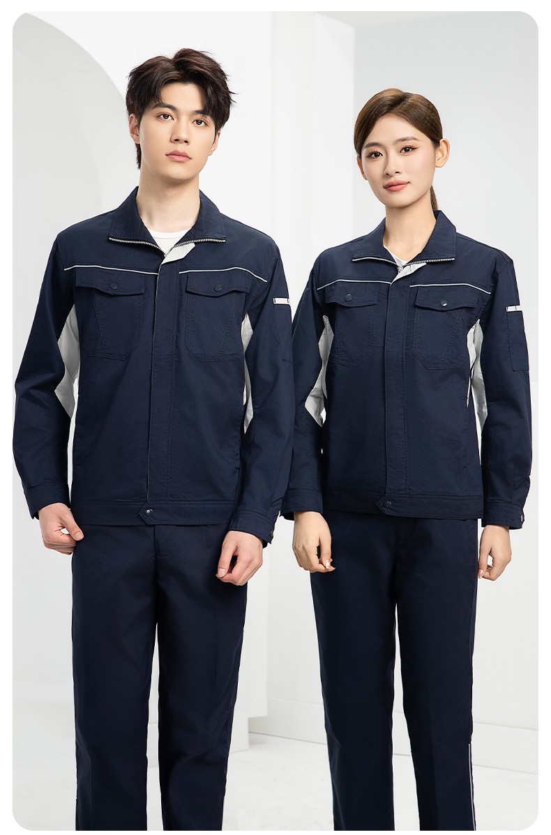 DL237D 夏季弹力竹纤维工作服套装定制吸湿排汗透气长短袖薄款电工劳保服(图19)