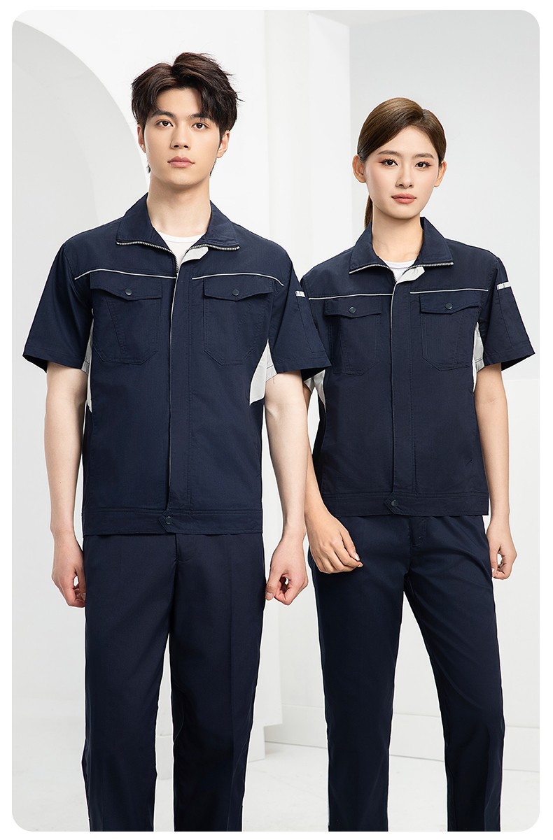 DL237X 夏季薄款竹纤维长袖工作服定制男薄款耐磨汽修工厂电焊车间劳保服(图13)