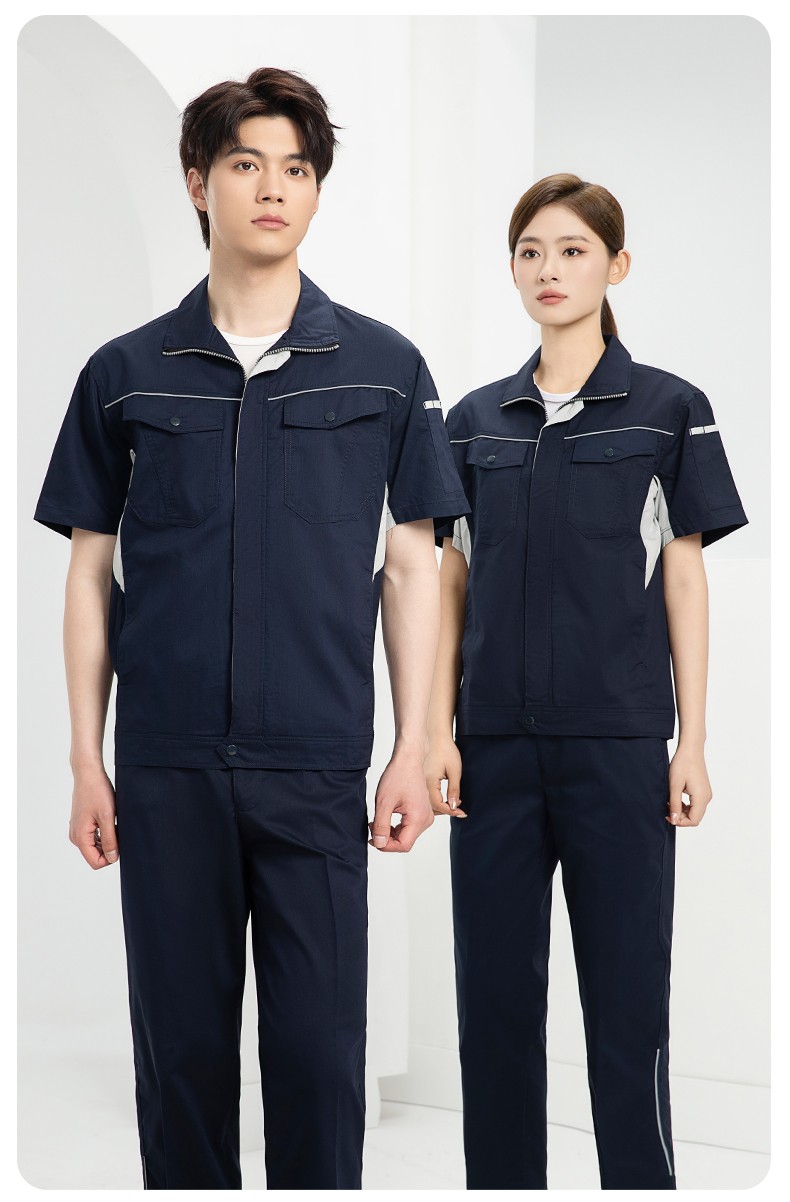 DL237X 夏季薄款竹纤维长袖工作服定制男薄款耐磨汽修工厂电焊车间劳保服(图14)