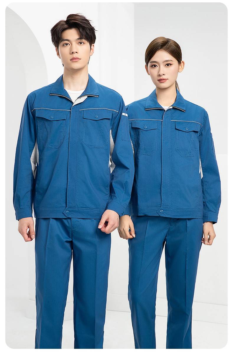 DL237X 夏季薄款竹纤维长袖工作服定制男薄款耐磨汽修工厂电焊车间劳保服(图17)