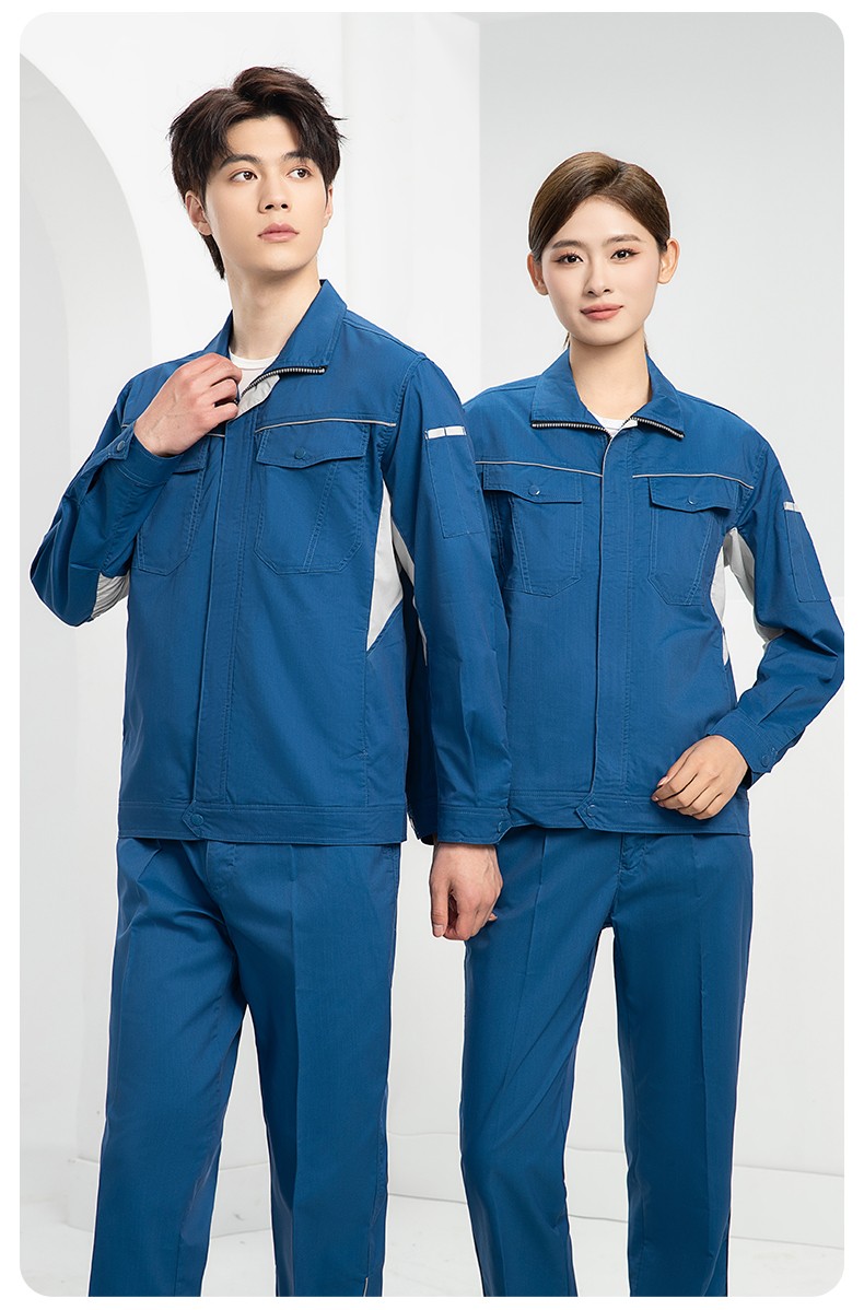 DL237X 夏季薄款竹纤维长袖工作服定制男薄款耐磨汽修工厂电焊车间劳保服(图18)