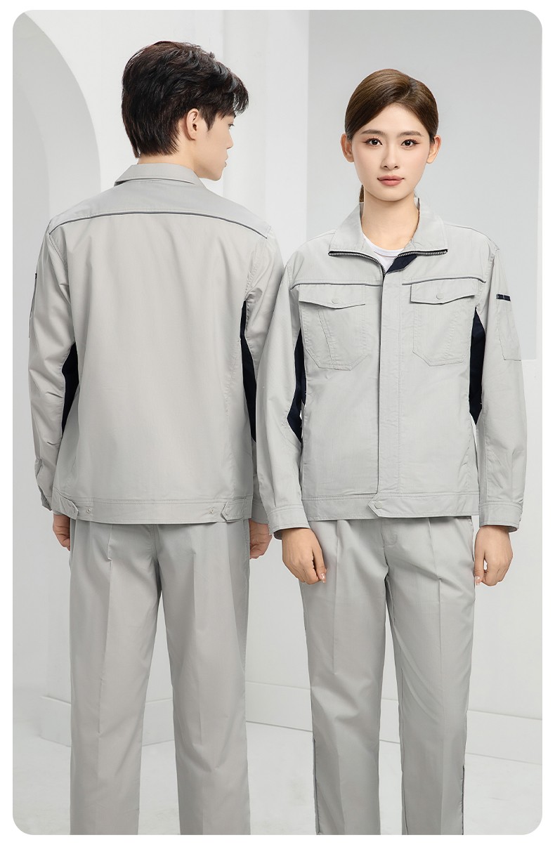 DL237X 夏季薄款竹纤维长袖工作服定制男薄款耐磨汽修工厂电焊车间劳保服(图22)