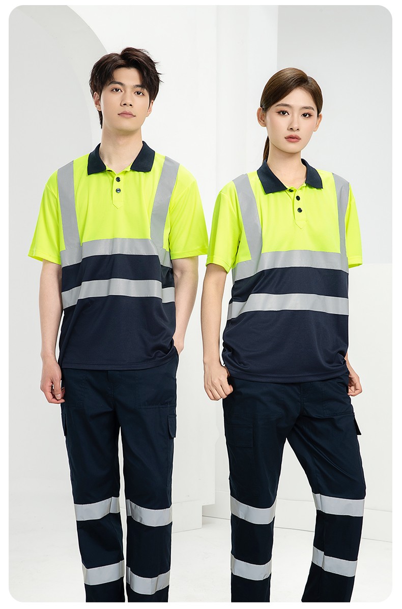 SG2119D 夏季速干短袖工服反光条薄款透气POLO文化衫车间机修工装(图14)