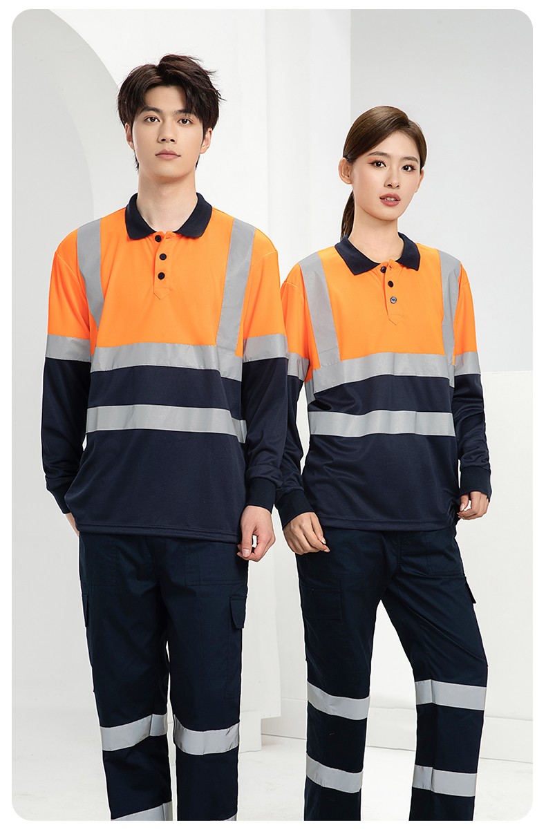 SG2119D 夏季速干短袖工服反光条薄款透气POLO文化衫车间机修工装(图22)