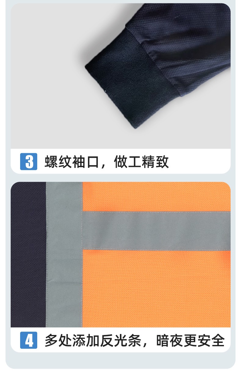 SG2119X 夏季速干长袖工服反光条薄款透气POLO文化衫车间机修工装(图9)