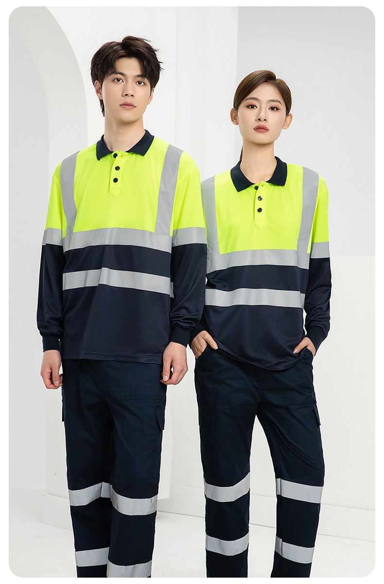 SG2119X 夏季速干长袖工服反光条薄款透气POLO文化衫车间机修工装(图14)