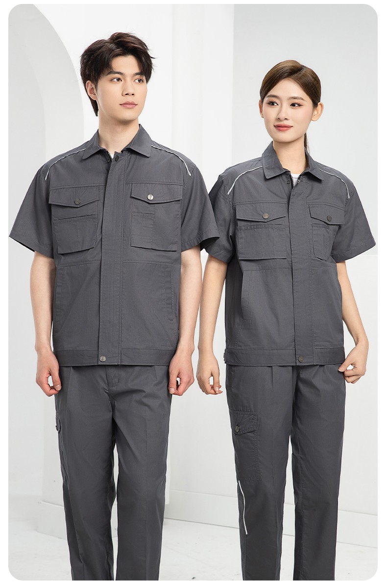 DM2315X 夏季工作服长袖透气吸湿排汗薄款套装劳保服建筑工程服上衣定制(图12)
