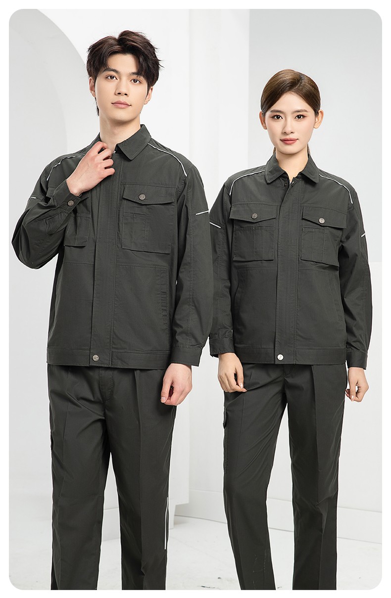 DM2315X 夏季工作服长袖透气吸湿排汗薄款套装劳保服建筑工程服上衣定制(图20)