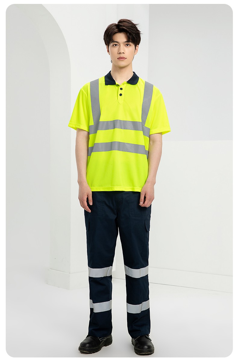 SG2120X 翻领速干反光polo男户外环卫道路施工环卫安全建筑劳保反光工作服(图15)