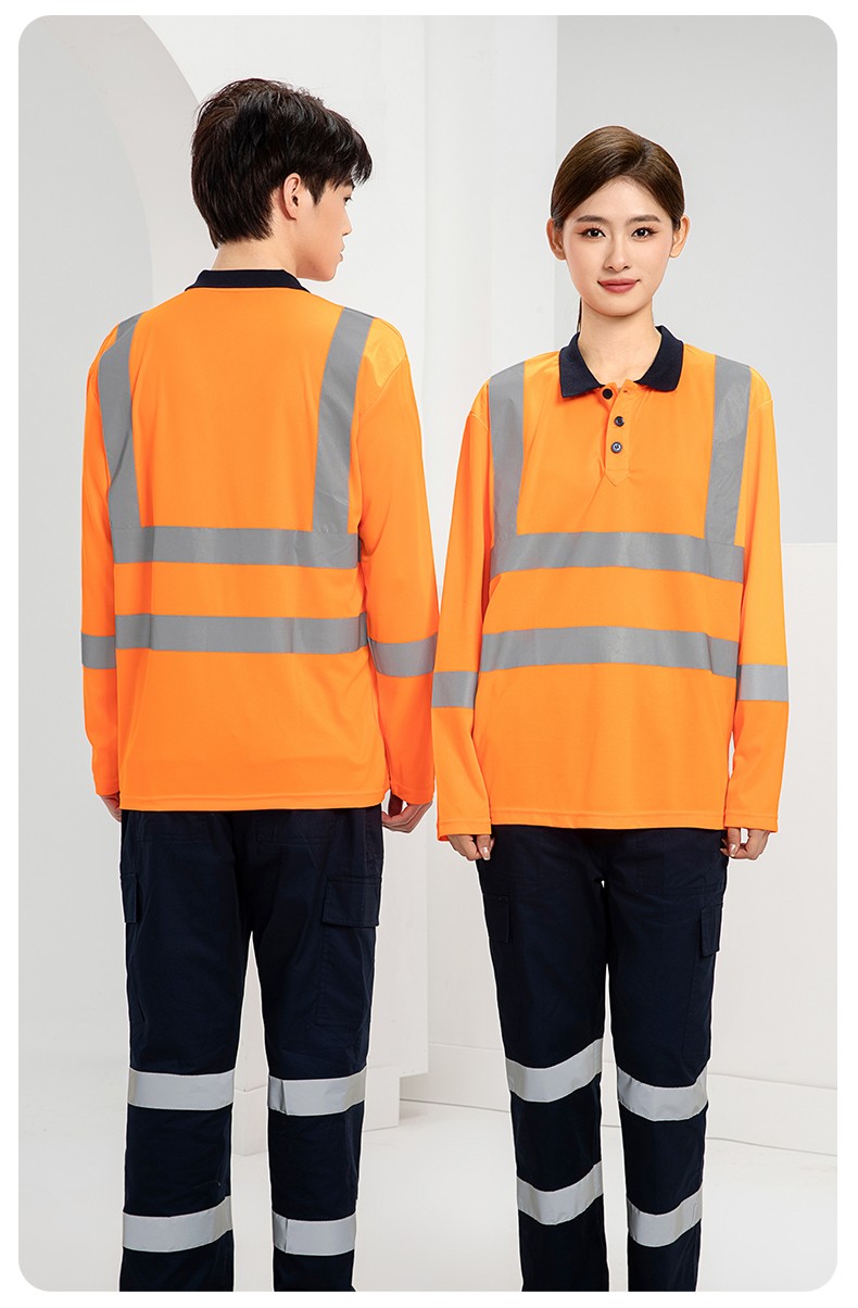 SG2120X 翻领速干反光polo男户外环卫道路施工环卫安全建筑劳保反光工作服(图20)
