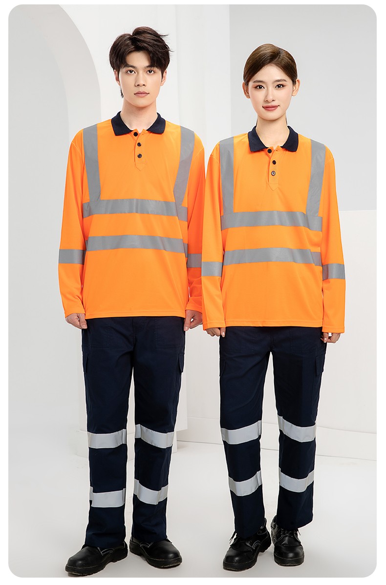 SG2120X 翻领速干反光polo男户外环卫道路施工环卫安全建筑劳保反光工作服(图18)