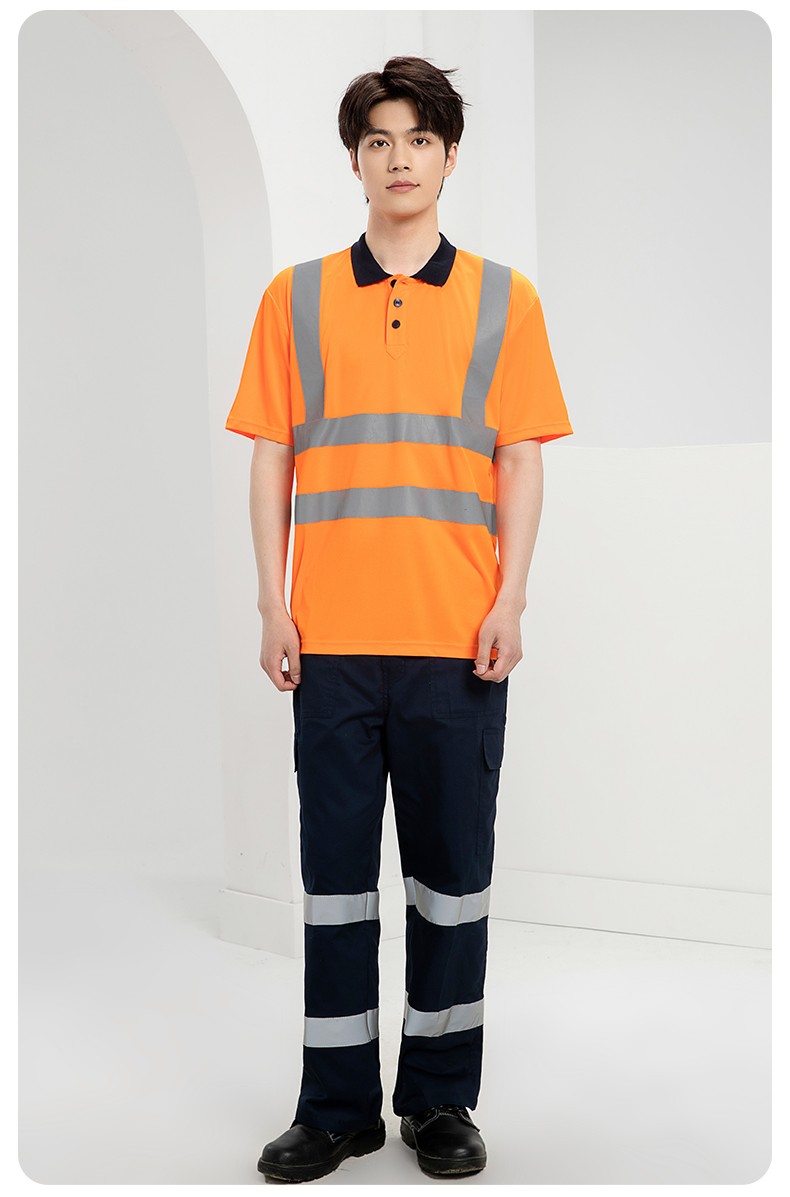 SG2120X 翻领速干反光polo男户外环卫道路施工环卫安全建筑劳保反光工作服(图21)