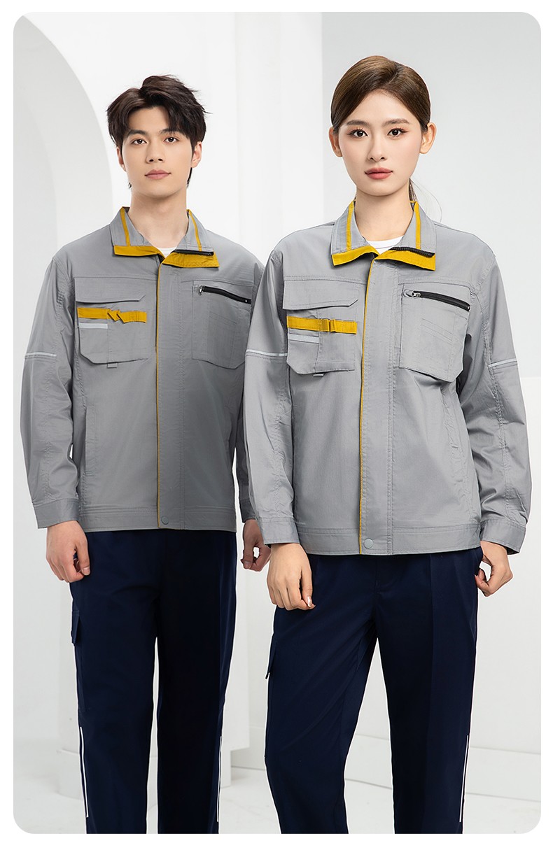 DM2316D 夏季工作服男短袖薄款套装耐磨透气劳保服上衣汽修服工厂工装定制(图21)