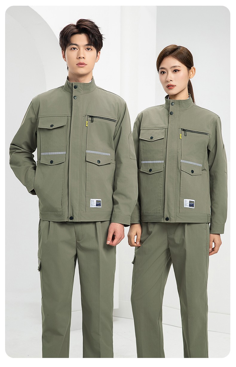 DM2311 海源春秋工作服耐磨劳保上衣工装套装车间工地工厂服劳保服印字(图16)