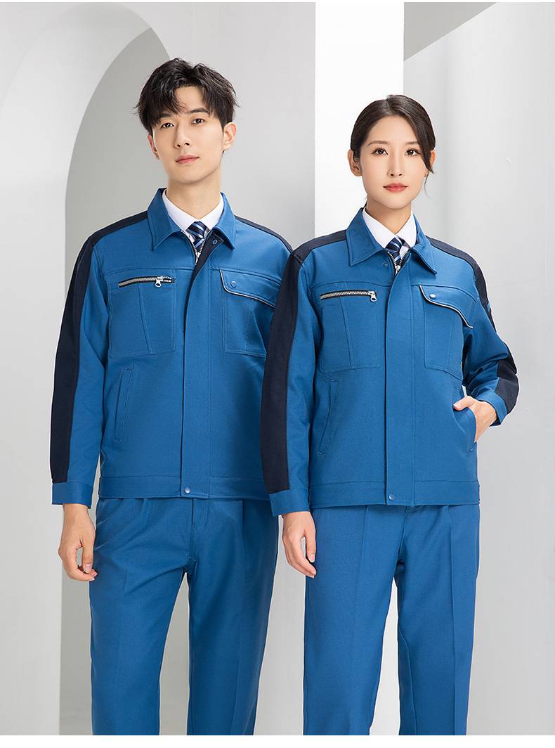 DL236 高端工作服定制印字男春秋长袖套装涤盖棉工装车间工人劳保服上衣(图23)