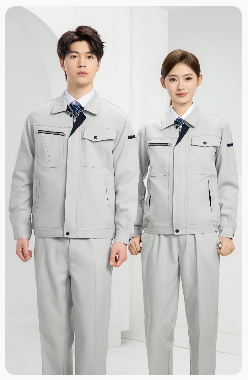 DL235 高端工作服套装定制印字男春秋长袖车间工人夹克工装劳保服印字(图20)