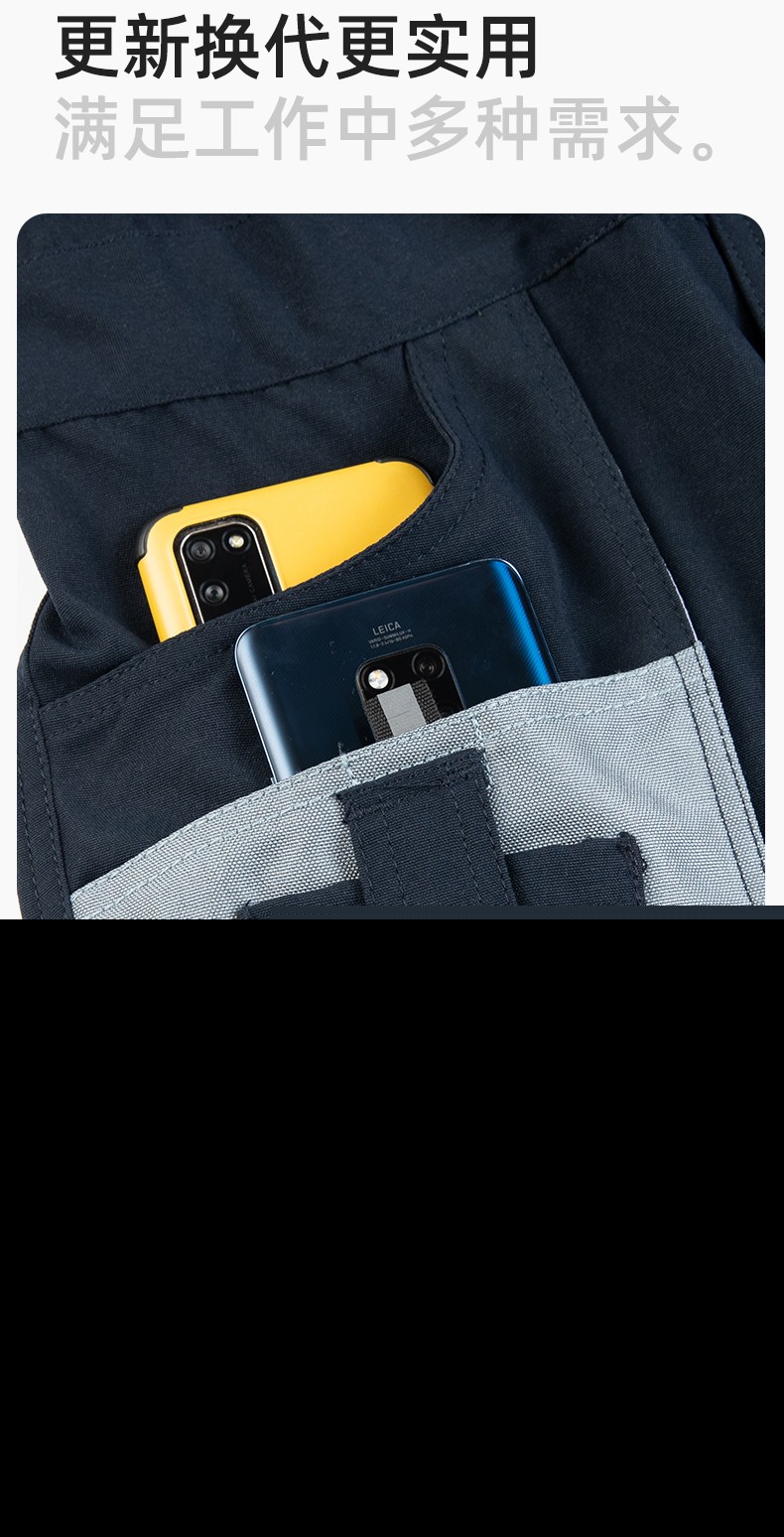 WF289 海源春秋连体工作服男印字多兜牛津加固耐磨劳保服工厂车间厂服(图5)