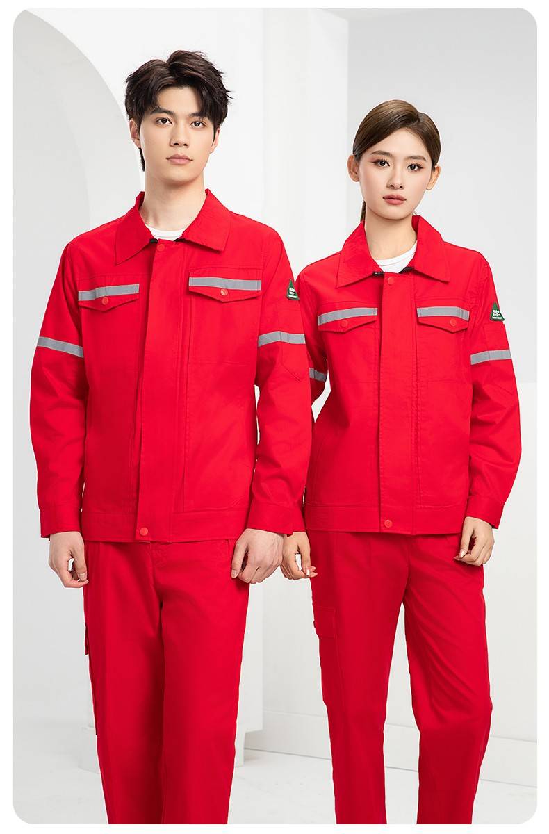 QM2091D 夏季工作服套装男纯棉长短袖薄款反光海油工程工装机电焊工劳保服(图25)