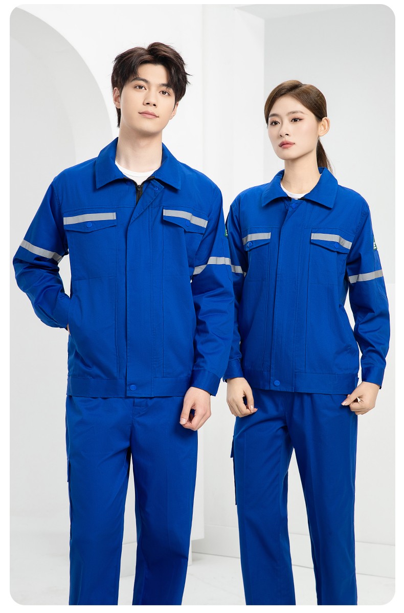 QM2091X 夏季长袖薄款工作服套装男纯棉反光焊工海油工程汽修车间电焊劳保(图22)