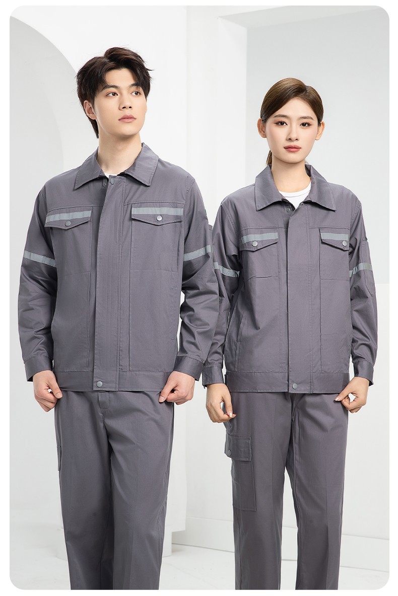 QM2091X 夏季长袖薄款工作服套装男纯棉反光焊工海油工程汽修车间电焊劳保(图24)