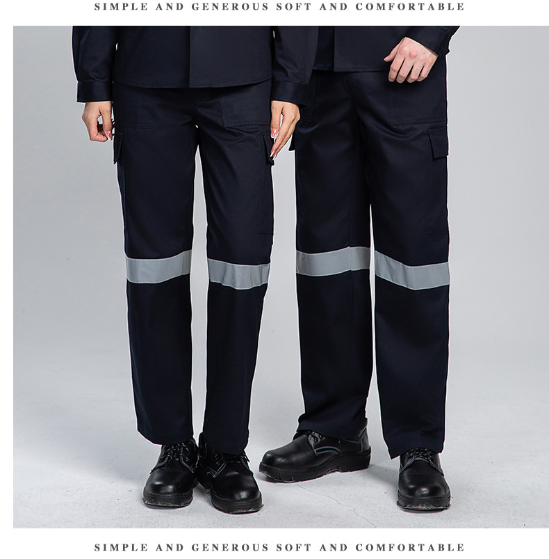 WQ2119 纯棉反光条劳保工装裤男建筑工地宽松多兜多口袋大兜工作服裤子(图8)