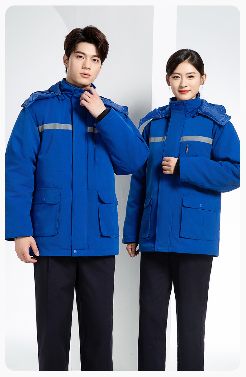 DM13-11 冬季工作服棉衣男加绒加厚防寒保暖汽车维修厂定制劳保服工程棉袄(图15)
