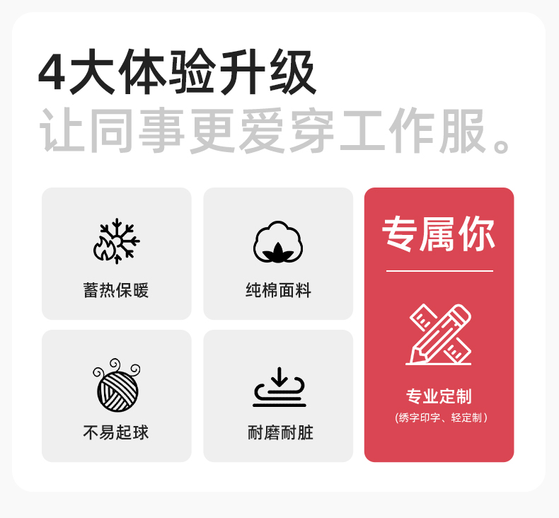 QM2320 纯棉可拆卸工作服棉服定制男加绒加厚保暖汽车维修厂劳保服棉袄(图2)