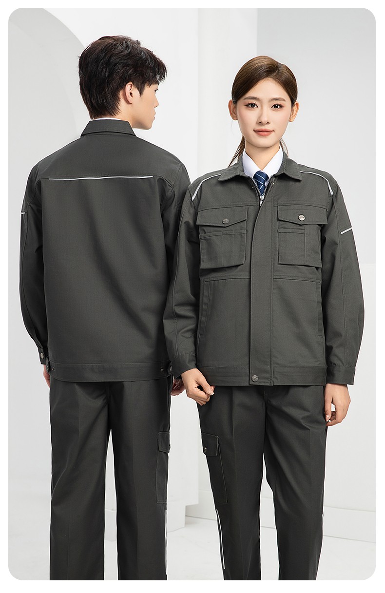 DM2315 海源春秋工作服套装男机修车间劳保服印字LOGO反光磨毛工地工装(图17)