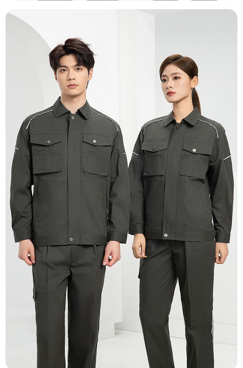 DM2315D 海源夏季工作服男短袖套装机修服印字LOGO工地工人耐磨工装定制(图19)