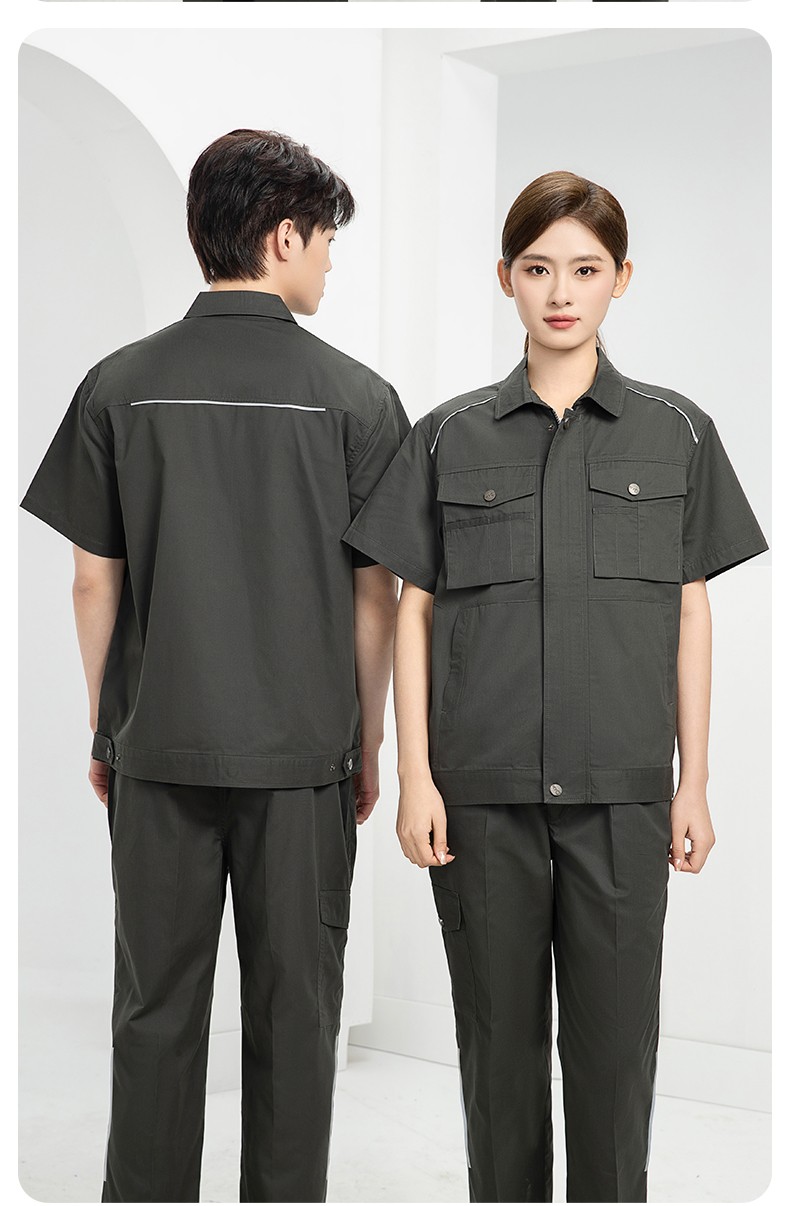 DM2315D 海源夏季工作服男短袖套装机修服印字LOGO工地工人耐磨工装定制(图16)
