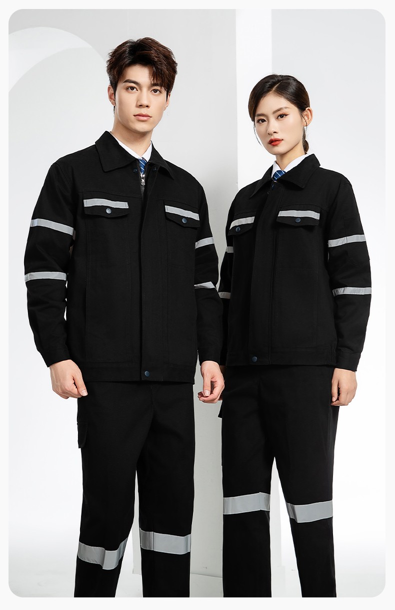 QM20137 纯棉中海油劳保工作服套装男女裤子加厚防烫耐磨耐脏电焊专用(图15)