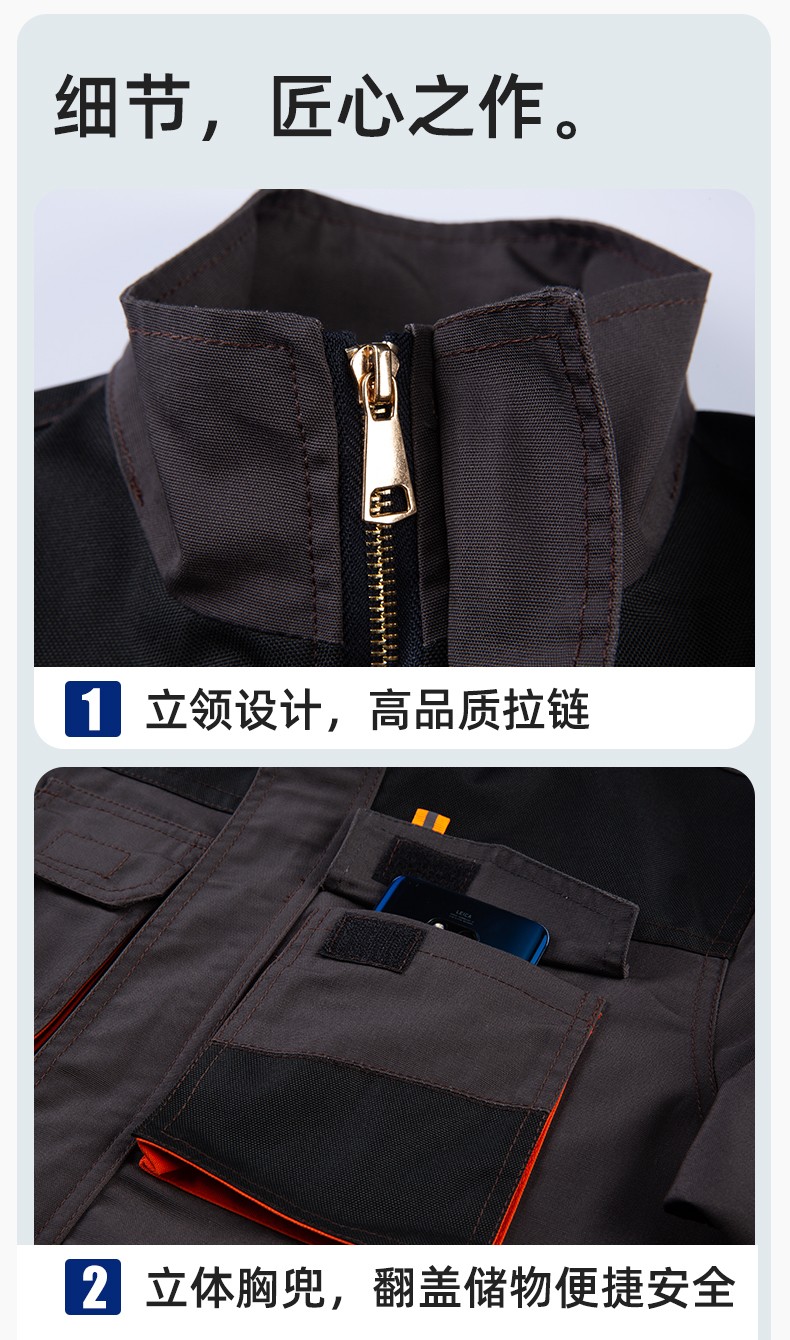 WD2118 跨境立体大兜工作服套装定制欧美多口袋多兜工装裤外贸出口劳保服(图8)