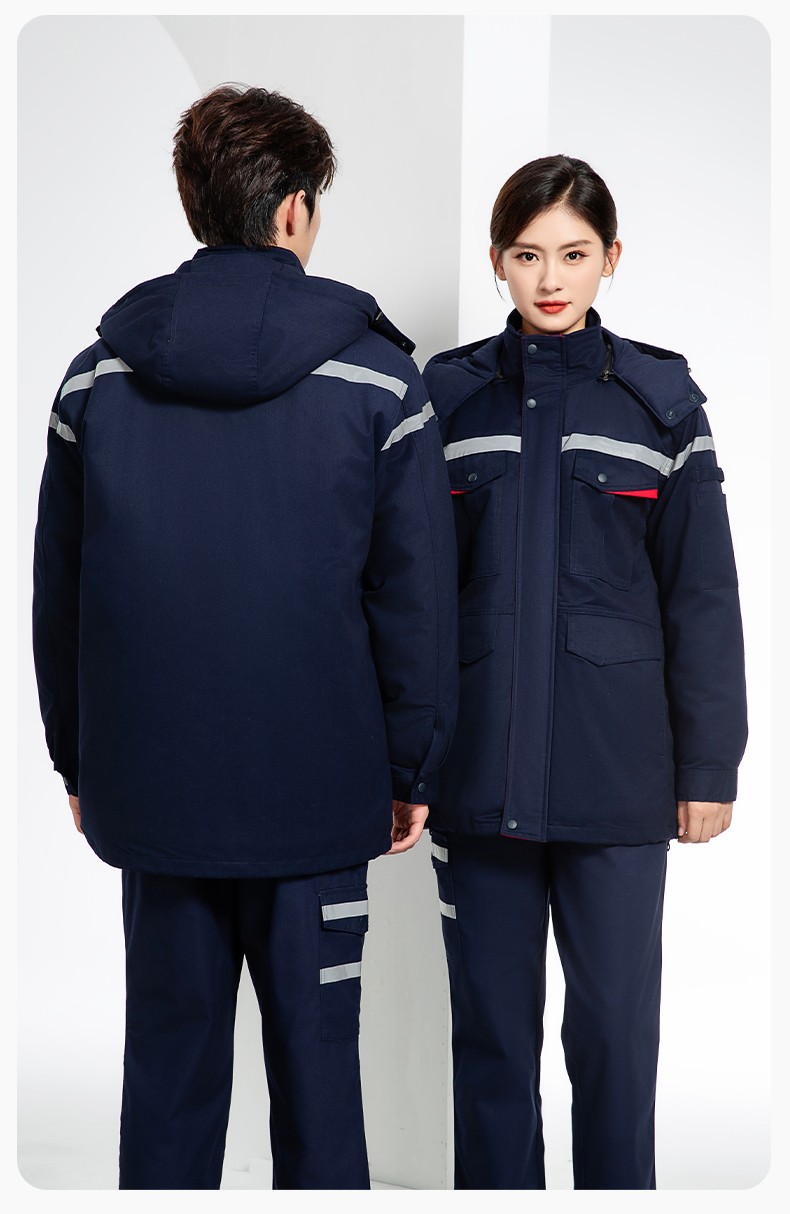 JC-160M 冬季可拆卸棉服工作服男反光条加厚保暖工装电子化工车间厂服定制(图16)