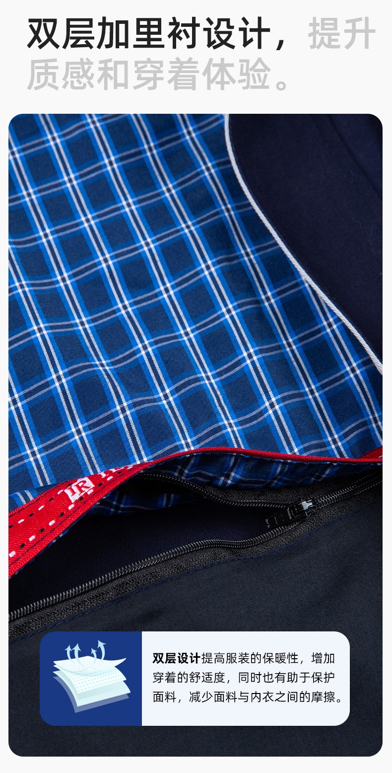 JC-H1806-3 双层纯棉工作服套装男反光条工地汽修机修服电焊服工装劳保服定制(图5)