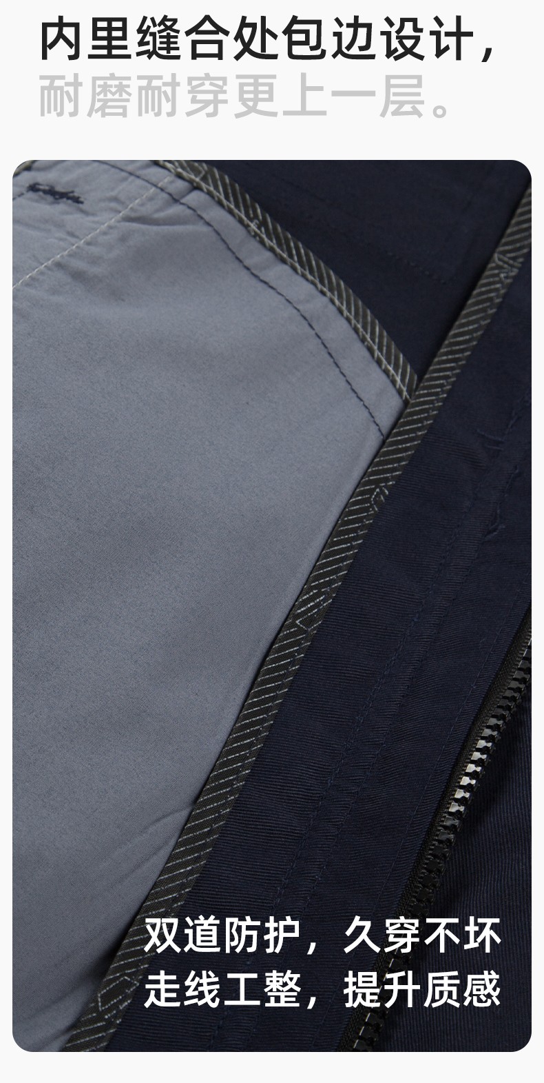 YM-20801 防静电工作服定制春秋加厚耐磨套装男女加油加汽站化工车间劳保服(图5)