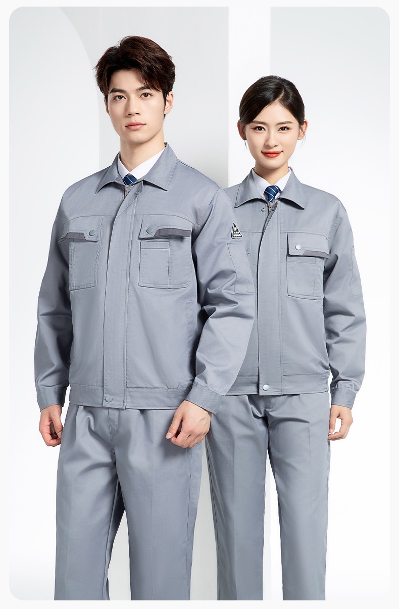 YM-20801 防静电工作服定制春秋加厚耐磨套装男女加油加汽站化工车间劳保服(图16)