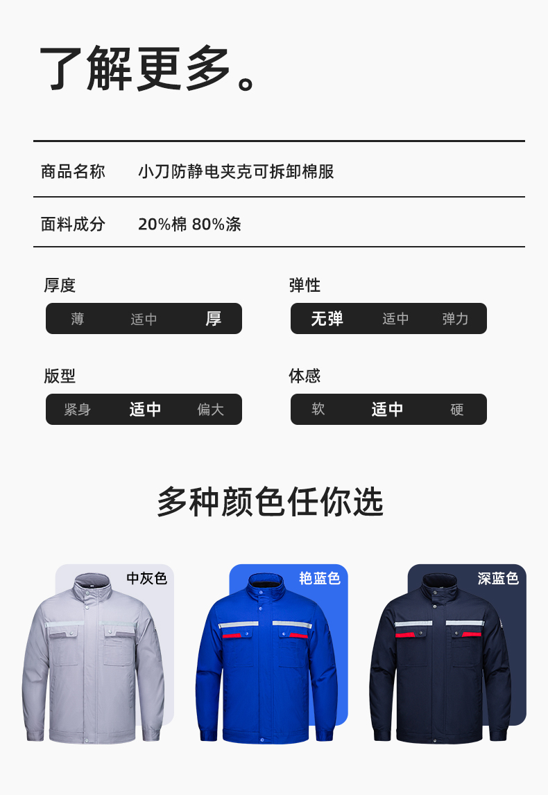 YM-20901 冬季工作服棉衣定制加厚防静电棉服劳保服加绒耐磨冬装劳保服棉袄(图12)