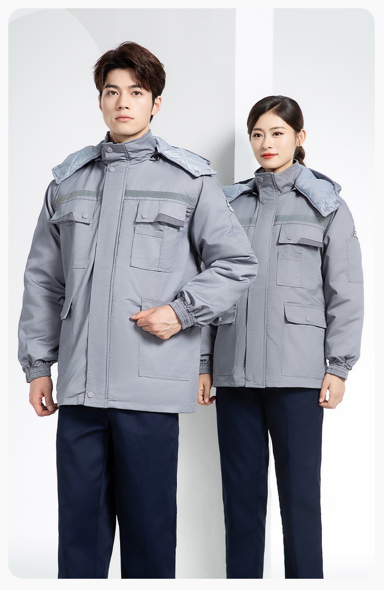 YM-20901Z 加油站静电工作棉服电子工厂男女冬季劳保工程棉衣棉袄加厚工作服(图15)