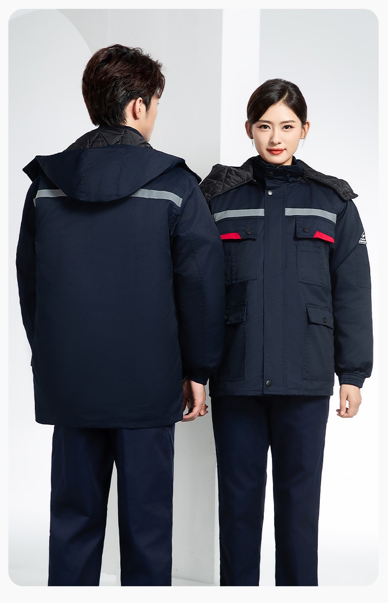 YM-20901Z 加油站静电工作棉服电子工厂男女冬季劳保工程棉衣棉袄加厚工作服(图19)