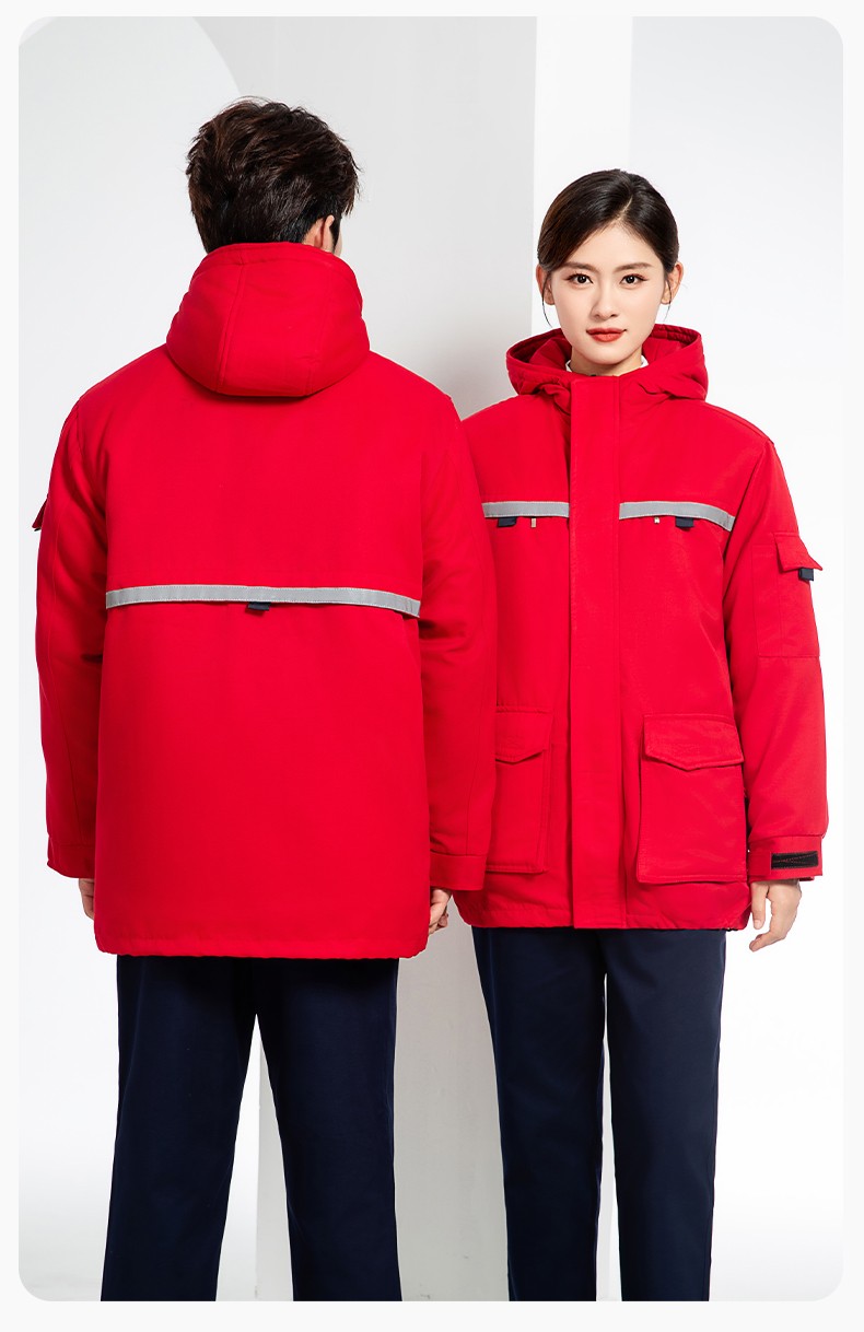 JC-S011 冬季可拆卸工作服棉衣定制供电公司保暖棉袄加厚加绒劳保服防寒服(图21)