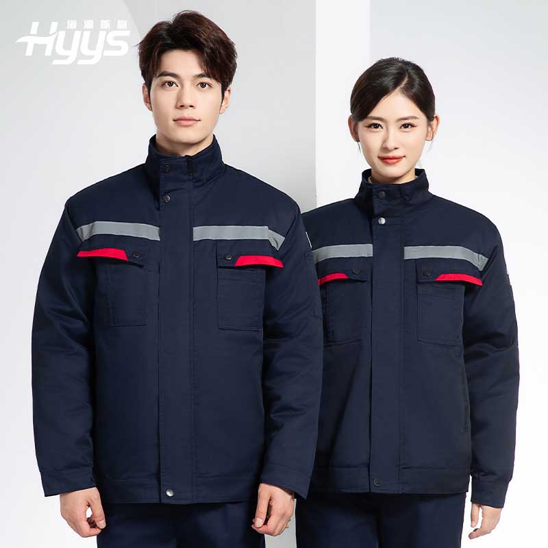 YM-20901 冬季工作服棉衣定制加厚防静电棉服劳保服加绒耐磨冬装劳保服棉袄