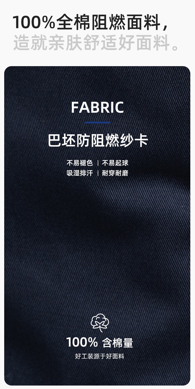 LJ-9601ZR 纯棉春秋阻燃工作服套装耐磨防烫电焊工专用工装定制(图3)