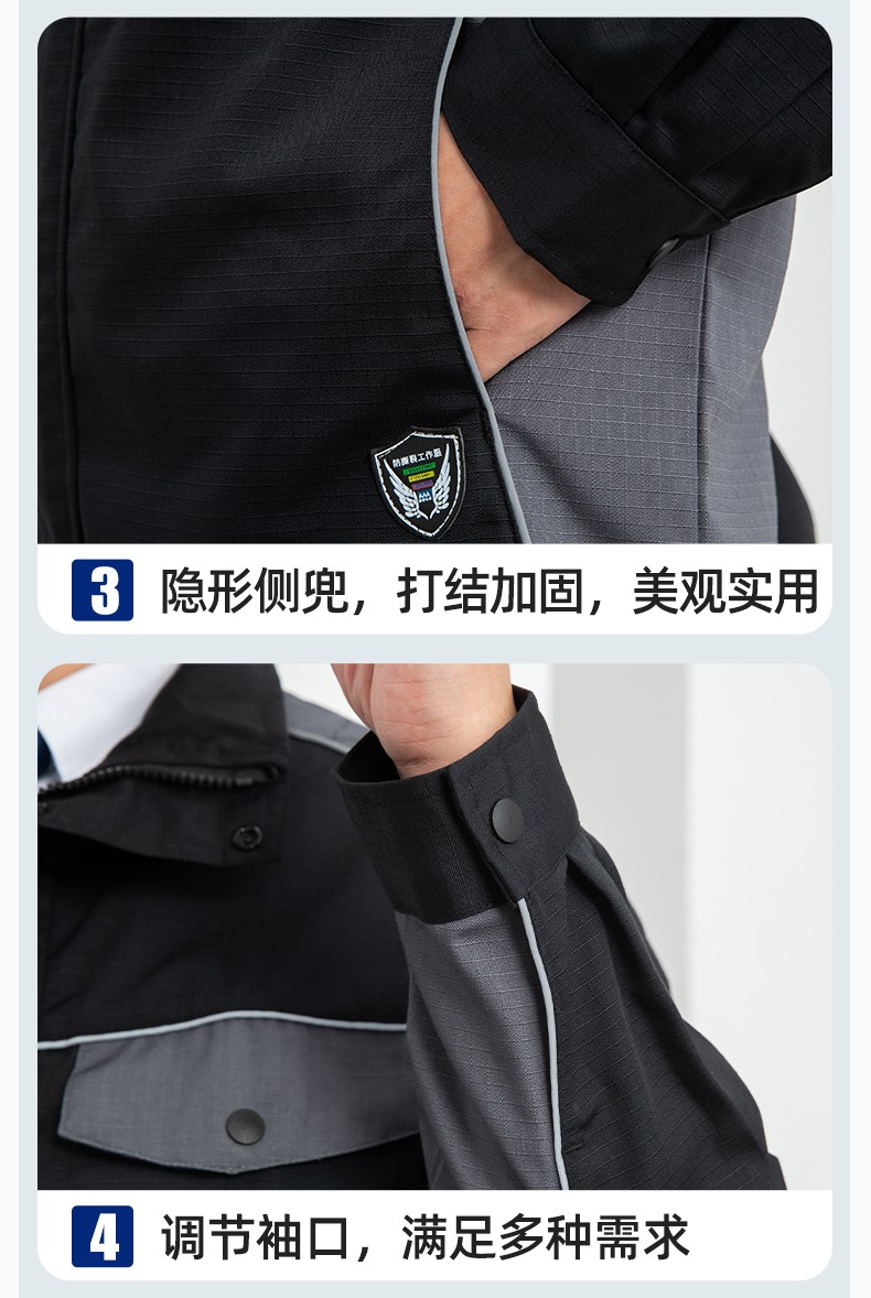 LJ-9802 春秋防撕裂劳保工作服套装耐磨抗撕裂建筑工地干活工装定制(图10)