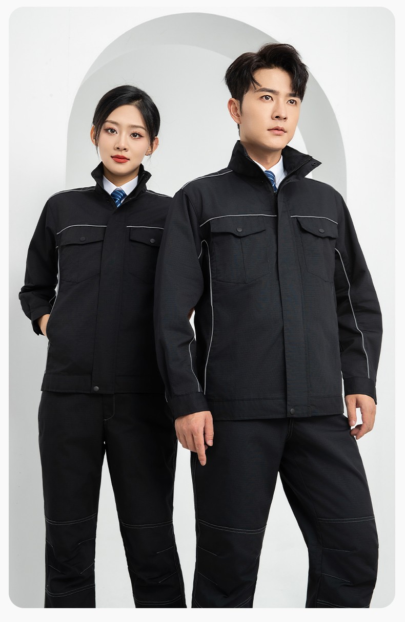 LJ-9802 春秋防撕裂劳保工作服套装耐磨抗撕裂建筑工地干活工装定制(图19)