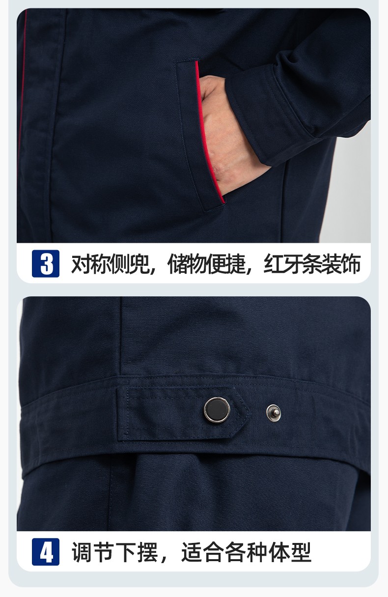 LJ-1806-1 春秋帆布加里子双层劳保工作服套装耐磨透气工地干活工装定制(图9)